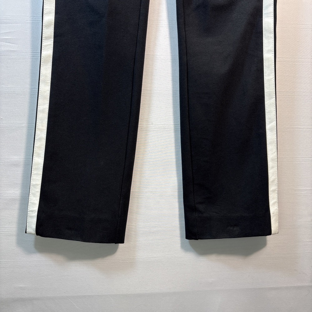 Rag & Bone Women's Black Slim Ankle Pants white stripes Back Zip Stretch  Size 0